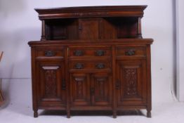 A good quality Edwardian oak Art Nouveau sideboard - court cupboard.