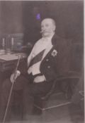 The Duke Of Beaufort; large oak framed photograph of Beaufort, with signature to lower corner.