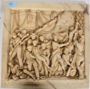 A stone wall plaque with notation to base - Nelson. Having further details to veso.