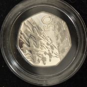 A 1994 Royal Mint D-Day Silver Proof Fifty Pence Piece 50p - Boxed with Certificate