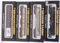 GRAHAM FARISH; A collection of 4x N Gauge Graham Farish railway trainset carriages, each boxed,