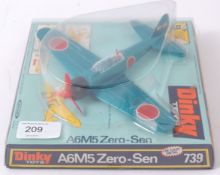 DINKY; An original Dinky 739 boxed diecast plane A6M5 Zero Sen aircraft.