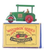 MOKO LESNEY; An original vintage Matchbox Moko Lesney diecast model No. 1 Traction Engine.