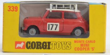 CORGI; An original vintage Corgi 339 Monte Carlo Mini Cooper S, within the original box.