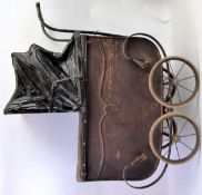VICTORIAN DOLLS PRAM; A fabulous late 19th / early 20th century Victorian dolls childs pram.