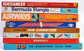 BOARD GAMES: A good collection of 8x vintage board games, comprising of; Go, Monopoly, Microdot,