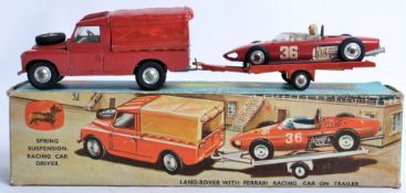 CORGI; Original vintage Corgi Toys GIFT SET 17 - Land Rover With Ferrari Racing Car On Trailer,