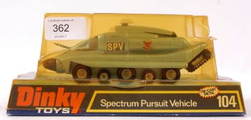 DINKY CAPTAIN SCARLET; An original rare Dinky Toys Captain Scarlet 104 Spectrum Pursuit Vehicle.