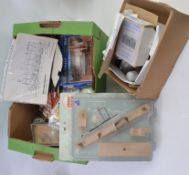 MODEL MAKING; A large box of assorted vintage model making tools / accessories / pieces etc.