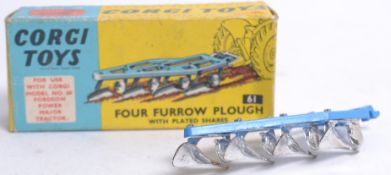 CORGI; Original vintage Corgi Toys 61 Four Furrow Plough diecast model within the original box.