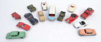 DIECAST; A collection of assorted loose diecast models to include Dinky Transit, 176, Land Rover,