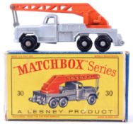MATCHBOX LESNEY; An original vintage Matchbox Lesney diecast model 30 ' 6 Wheel Crane Truck '.