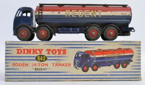 DINKY; An original vintage diecast model Dinky Toys 942 Foden 14 Ton Regent Tanker.
