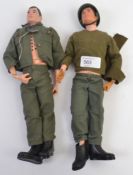 ACTION MAN; Two original vintage Action Man Palitoy action figure dolls, one a talking variation,