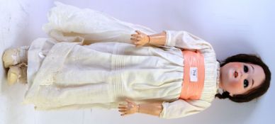 LIMBACH DOLL; A rare antique Limbach German Made bisque headed doll. Large size, 75cm tall.