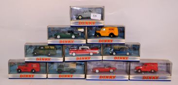 DINKY; A collection of 10x boxed Dinky diecast model cars, each within the original display boxes.