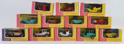 MATCHBOX; A collection of 12x vintage Matchbox Models Of Yesteryear diecast model cars,