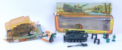 DIECAST; A collection of diecast to include a Dinky Toys Tank, with original box (worn),