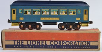 LIONEL TRAINS; An original Lionel Trains 0 gauge tinplate 710 Pullman Carriage.
