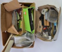 MODEL MAKING; A large box of assorted vintage model making tools / accessories / pieces etc.
