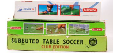 SUBBUTEO; A collection of 3x vintage Subbuteo sets - France 98, Club Edition and another.