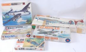 MODEL KITS; A collection of assorted vintage model kits to include Hales 109E, Airfix Halifax,