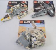LEGO STAR WARS; A collection of 3x unboxed Lego Star Wars sets - 7663,
