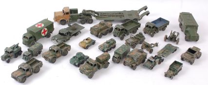 DIECAST; A collection of assorted vintage military related loose diecast,