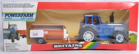 BRITAINS; An original Britains Powerfarm diecast model Tractor & Manure Spreader 9382 model.