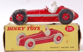 DINKY; An original vintage Dinky Toys diecast model 231 Maserati racing car No9 in red,