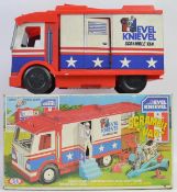 EVEL KNIEVEL; An original boxed Ideal Evel Knievel ' Scramble Van ' playset.