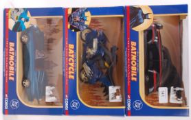 BATMAN; Three 1:24 scale Corgi DC Comics Batman boxed diecast comic book vehicles.