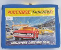 DIECAST; An original vintage Matchbox Superfast Collectors Case, with all four trays,