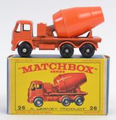 MATCHBOX LESNEY; An original vintage diecast model Matchbox  Lesney No.26 Cement Lorry.