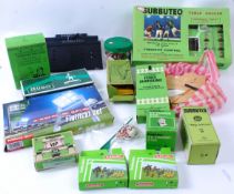 SUBBUTEO; A box of assorted vintage Subbuteo accessories / part sets / sets etc comprising of;
