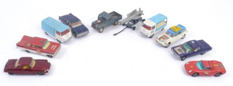 DIECAST; A collection of 10x assorted vintage Corgi & Dinky loose diecast models,