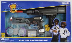 SPACE PRECINCT; 1990's made Space Precinct Deluxe Twin Space Sound Gun Set. Made by Kidz Biz.
