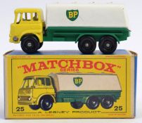 MATCHBOX LESNEY; An original vintage diecast model Matchbox  Lesney No.25 BP Tanker.