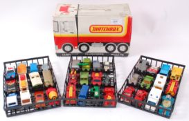 DIECAST; A vintage Matchbox diecast vinyl carry case in the form of a truck,
