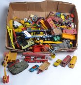 DIECAST; A good large box of assorted vintage diecast to include Corgi Carrimore, Dinky Buses,