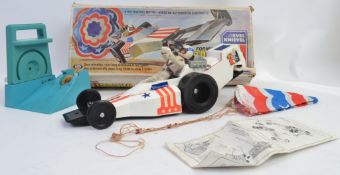 EVEL KNIEVEL; Original 1970's Evel Knievel ' Formula 1 Dragster ' by Ideal.