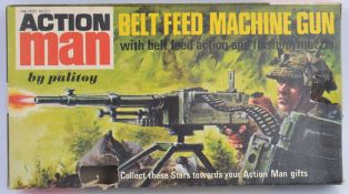 ACTION MAN; An original vintage Action Man Palitoy Belt Feed Machine Gun, within the original box.