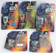 STAR WARS; A collection of 5x 1995 issue Kenner Star Wars Power Of The Force carded action figures,
