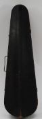 An early 20th century wooden violin case with ebonised finish having label to centre ' The