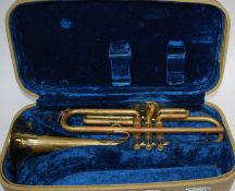 A Boosey & Hawkes La Fleur cased trumpet with No 062886.