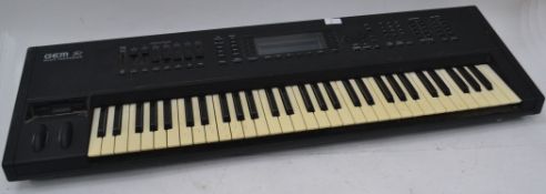 A General Music GEM S2 Synthesizer Keyboard / Piano together with a folding scissor stand