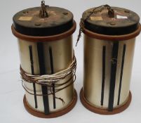 A pair of vintage 1970's cylindrical MODEL JR149 loudspeaker system Hi-Fi speakers complete with