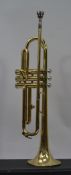 MUSICAL INSTRUMENTS: A 20th century cased brass trumpet.