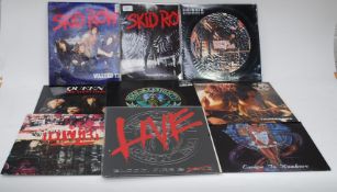 Rock; A collection of vinyl records of various rock artists to include Skid Row, Thunder,