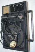A vintage / retro portable battery or mains operated Elizabethan Record player,